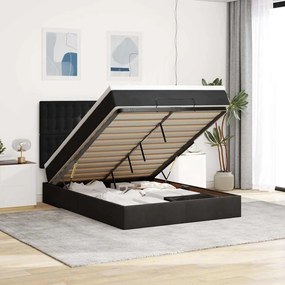 vidaXL Cadru de pat otoman cu saltele, catifea neagră 140x200cm