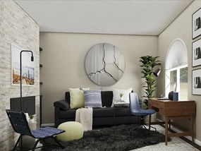 Oglinda rotunda design decorativ Surcos argintie