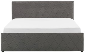 Pat matrimonial 140 cm ROFARIO (gri) (zamat) (cu somieră și sp. depozitare). 1023480