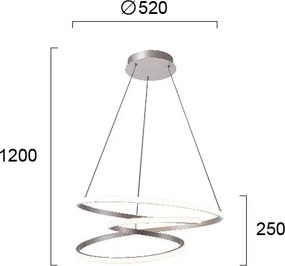 Lustră LED suspendată pe cablu CORT LED/40W/230V argintie