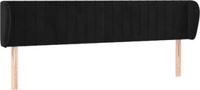 vidaXL Tăblie de pat cu aripioare negru 183x23x78/88 cm catifea