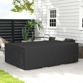 Outsunny Husă pentru mobilier de grădină, prelată pentru masă de grădină țesătură Oxford impermeabilă anti-UV, 222 x 155 x 67 cm, negru | Aosom Romania