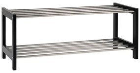 Suport de pantofi negru din lemn de plop Padova - House Nordic