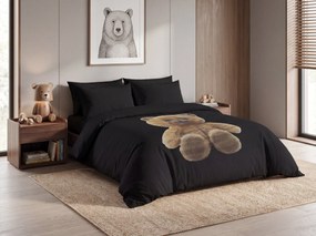 Lenjerie de pat din microfibra BRAVE TEDDY negru Dimensiune lenjerie de pat: 2 ks 60 x 70 cm | 240 x 200 cm