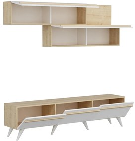 Mobilier living Amstel (Stejar zafir + Alb). 1088822