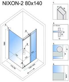 Cabina de dus Rea Nixon 80x140 cm