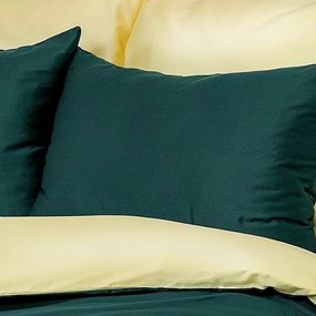 Lenjerie de pat din satin Kvalitex LuxuryCollection, verde/crem 140 x 200 cm, 70 x 90 cm