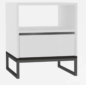 Noptiera Lida pentru dormitor,culoare alb,61 cm