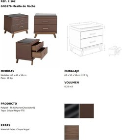 Noptiera eleganta design LUX Brown