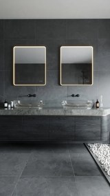 Oglinda baie cu iluminat LED MIRROR Negru 76x91cm