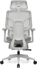 Scaun Ergonomic AirMesh Pro E399-H – Full Mesh, Suport Lombar Reglabil pe Înălțime, Cotiere 4D, Tetiera 3D, Reclinare Automată, Suport Picioare, Gri