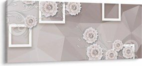 Tablou - Imagine flori bej (120x50 cm)