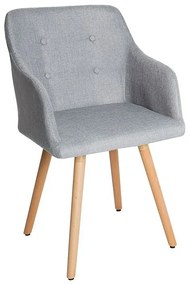 Set 2 scaune cu brate design nordic Scandinavia gri deschis A-36822 VC