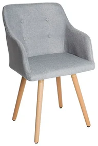 Set 2 scaune cu brate design nordic Scandinavia gri deschis A-36822 VC
