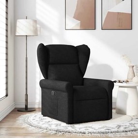 vidaXL Fotoliu rabatabil, negru, material textil