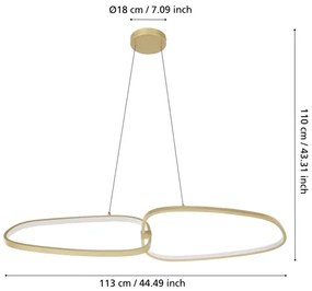Lustră LED dimabilă pe cablu Eglo 390205 LODOSA LED/37,5W/230V 3000K