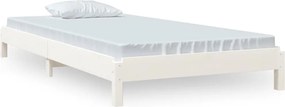 vidaXL Pat stivuibil, alb, 90x190 cm, lemn masiv de pin