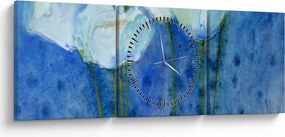 Tablou - Lalele albe (cu ceas) (90x30 cm)