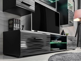 Zondo Mobilier living Bolivar 4 (Negru + folie lucioasă). 1054026