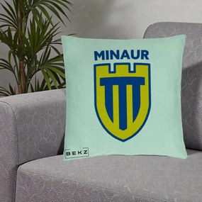 Perna Personalizata Minaur Baia Mare Fotbal, 40x40 cm, Verde Menta, Husa Detasabila, Perna Inclusa, BEKZ®