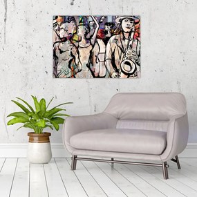 Tablou pe sticlă - Seara de jazz (70x50 cm)