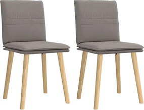 vidaXL Scaune de bucătărie, 2 buc., gri taupe, material textil