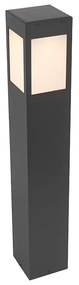 Lampă de exterior cu picior neagră 80 cm cu lumină reglabilă și senzor pe solar - Charlotte