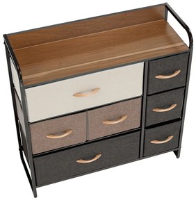 Comodă cu sertare din material textil HAZEL TIP 3,maro, XL