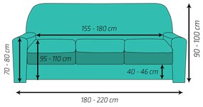 Husă multielastică 4Home Comfort pentru canapea, maro, 180 - 220 cm, 180 - 220 cm