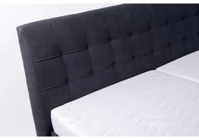 Pat tapițat VIOLET, 180 x 200 cm, cu saltea inclusă și spațiu de depozitare, antracit