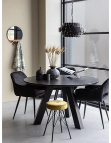 Set de scaune de sufragerie negru cu cotiere 2 buc. tapițat Jelle – WOOOD