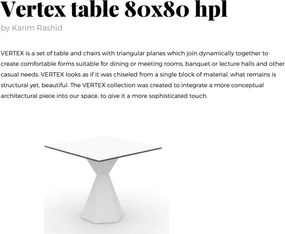 Masa de exterior / interior design modern premium VERTEX 80x80cm