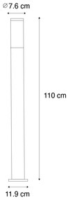 Lampă modernă de stâlp pentru exterior gri închis cu opal 110 cm IP44 - Rox