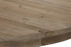 Masă dining rotundă din lemn reciclat, 140x140x76 cm, finisaj rustic natur, „Mesa"