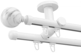 Galerie dubla tavan Ball profil alb lucios 19mm/19mm (Alege marime: 360 cm)