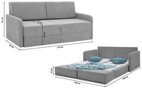 Canapea extensibilă Borta (gri). 1098574