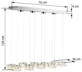 Lustră LED pe cablu Globo 49350-92H AMUR LED/92W/230V 4000K