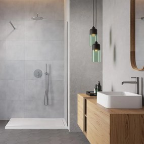 Paravan de dus tip Walk-in Radaway Modo New II nichel periat-transparent 80 cm sticla securizata 8 mm