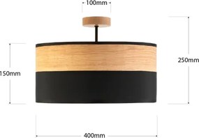 Lustră aplicată ALBA 3xE27/15W/230V Ø 40 cm negru/maro