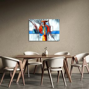 Tablou pe sticlă picturii persoanei străveche (70x50 cm)