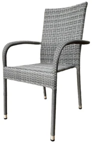 Autronic Scaun de gradina, metal, polyrattan, gri, AZ C-S2114 GREY