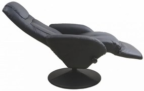 Fotoliu recliner cu functie de masaj Pulsar piele ecologica negru H106 cm