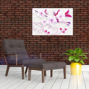 Tablou cu creangă înflorită (90x60 cm)