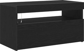 vidaXL Cabinet TV Stejar Negru 75 x 35 x 40 cm Lemn compozit