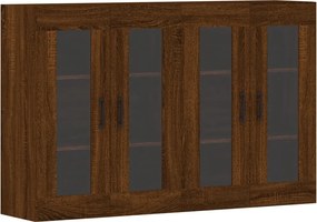 vidaXL Dulapuri montate pe perete 2 buc. stejar maro, lemn prelucrat