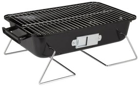 Grаtar pe cаrbuni Muhler 1003818, 40.5x26 cm, Cu capac, Gril galvanizat, Compact pentru calatorii, Rosu/Negru