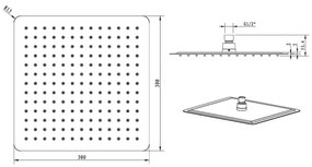 Pălărie de duș Sapho SLIM 30x30 cm oțel inoxidabil lustruit