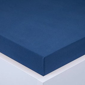decoDoma Cearşaf cu elastic jersey EXCLUSIVE de culoare albastru regal 160 x 200 cm