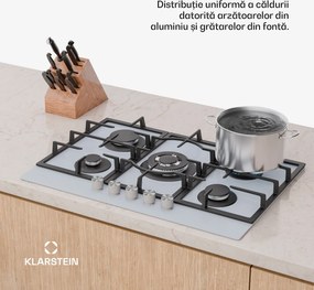 Klarstein Ignito Plită cu gaz cu 5 zone, 5 arzătoare, electrică aprindere, Wok, pentru gaz lichefiat sau natural