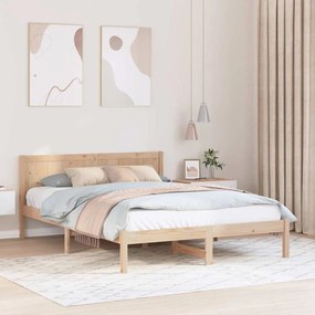 vidaXL Cadru de pat single din lemn de pin Natural Lemn de pin solid